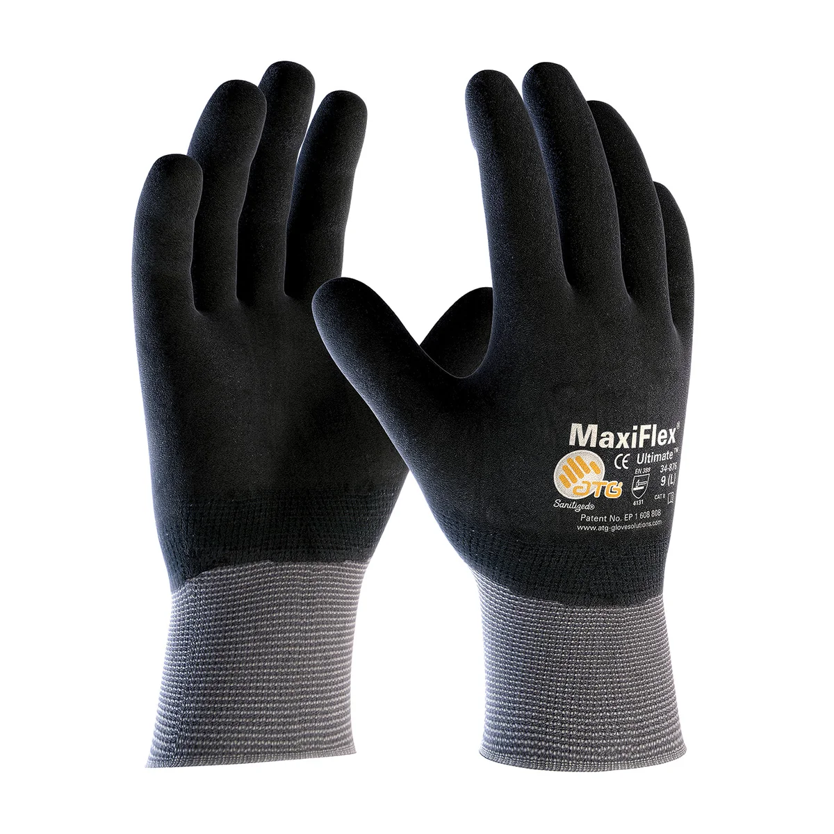 MaxiFlex® Ultimate™ Seamless Knit Nylon/Elastane Glove with Nitrile Coated MicroFoam Grip on Full Hand - Touchscreen Compatible