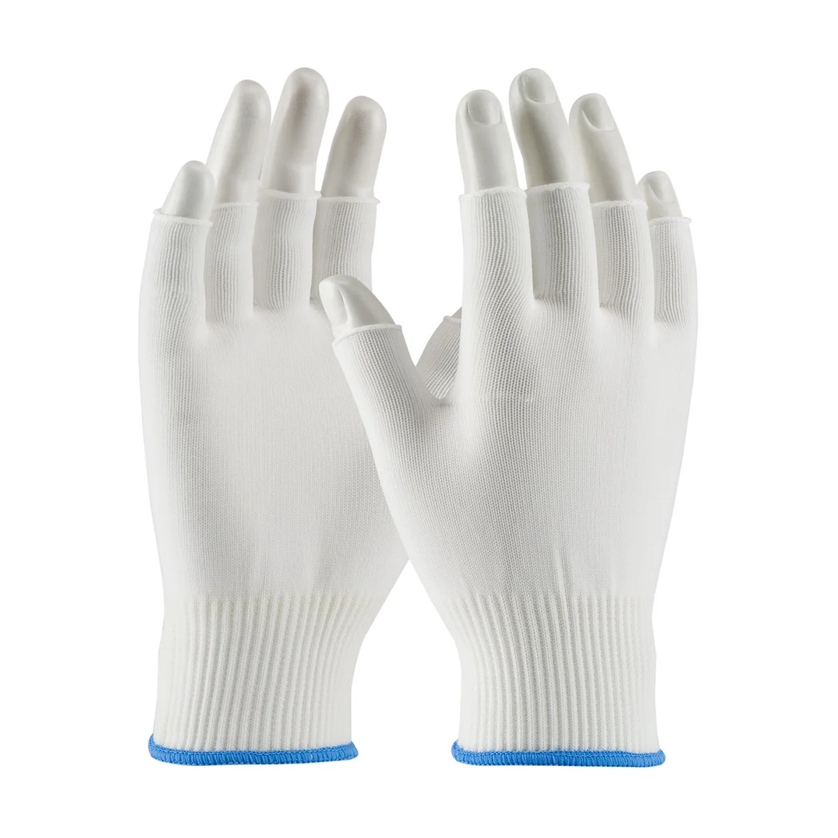 CleanTeam® Medium Weight Seamless Knit Nylon Clean Environment Glove - Half-Finger
