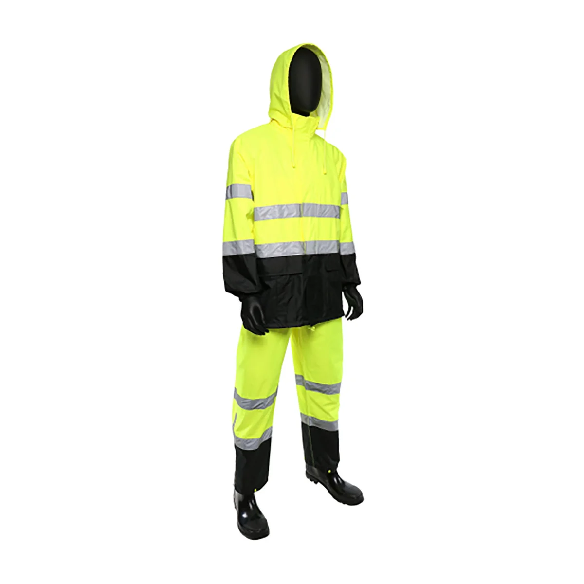 Viz™ ANSI Type R Class 3 Two-Piece Rain Suit with Black Bottom