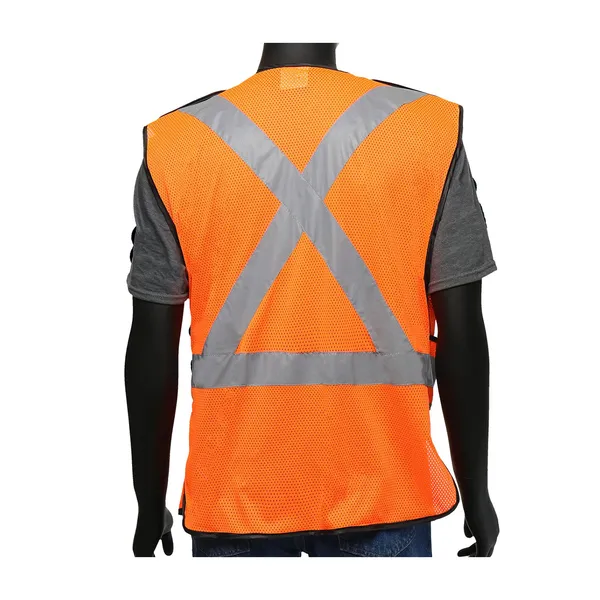 ANSI Type R Class 2 Three Pocket Expandable Mesh Breakaway Vest