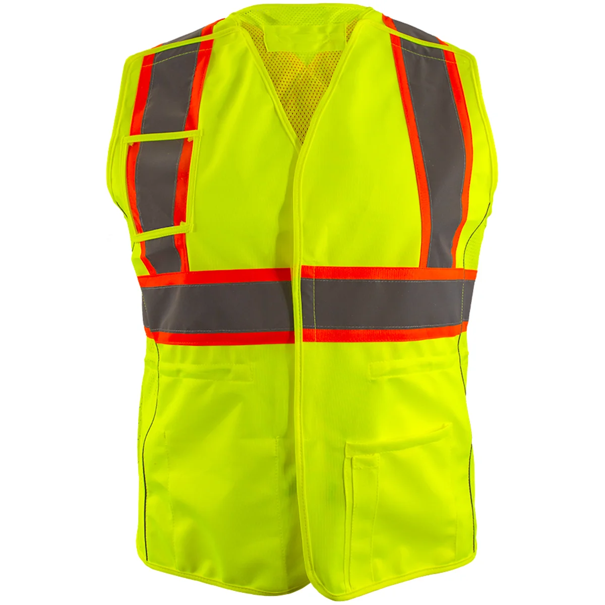Reflective Apparel™ ANSI Type R Class 2 Two-Tone Women's Contoured Breakaway Vest with Solid Front, Mesh Back and X-Back