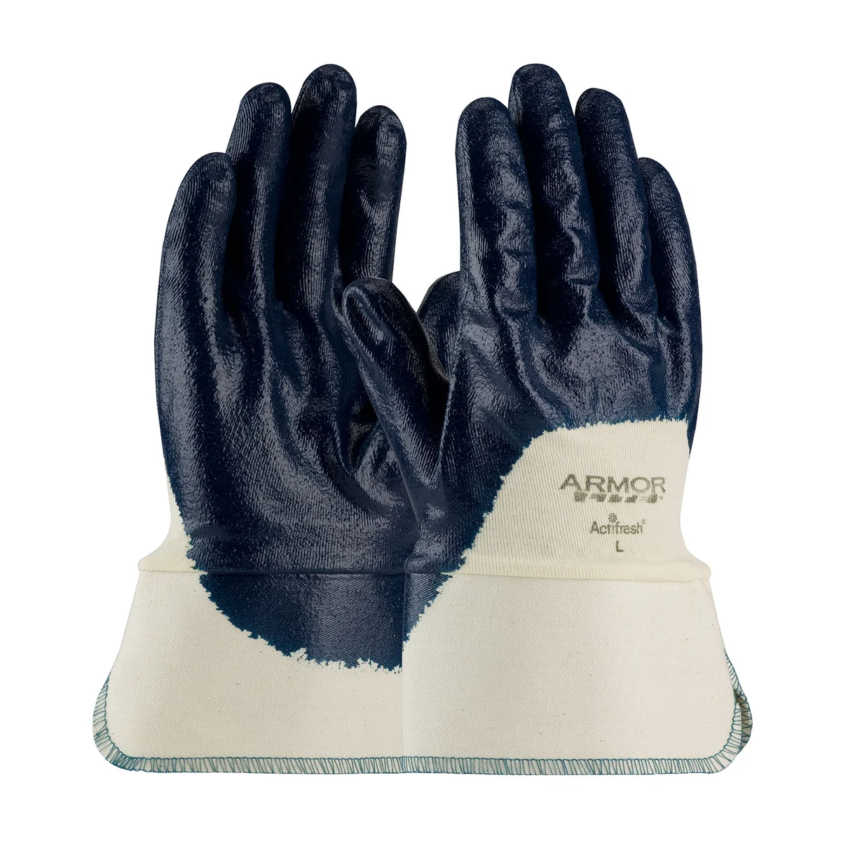 ArmorLite® Nitrile Dipped Glove with Interlock Liner and Textured Finish on Palm, Fingers & Knuckles - Safety Cuff