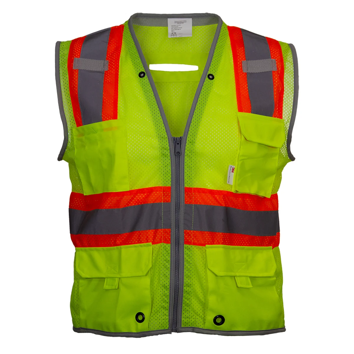 Reflective Apparel™ ANSI Type R Class 2 Two-Tone Ten Pocket Surveyors Vest with "D" Ring Access