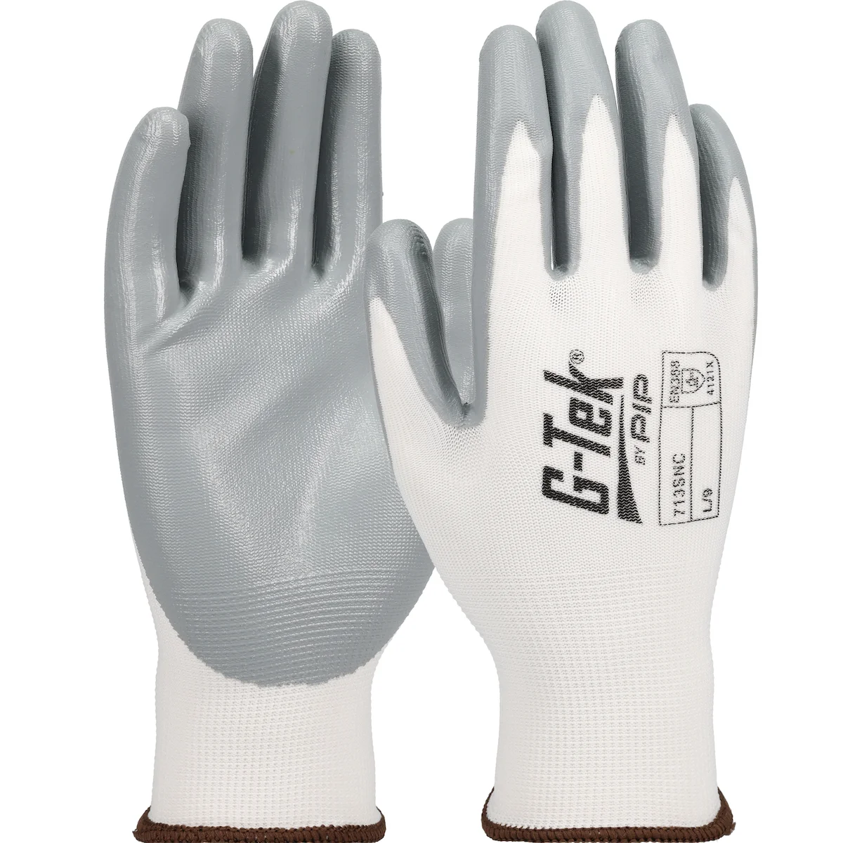 G-Tek® Seamless Knit Polyester Glove with Nitrile Coated Smooth Grip on Palm & Fingers