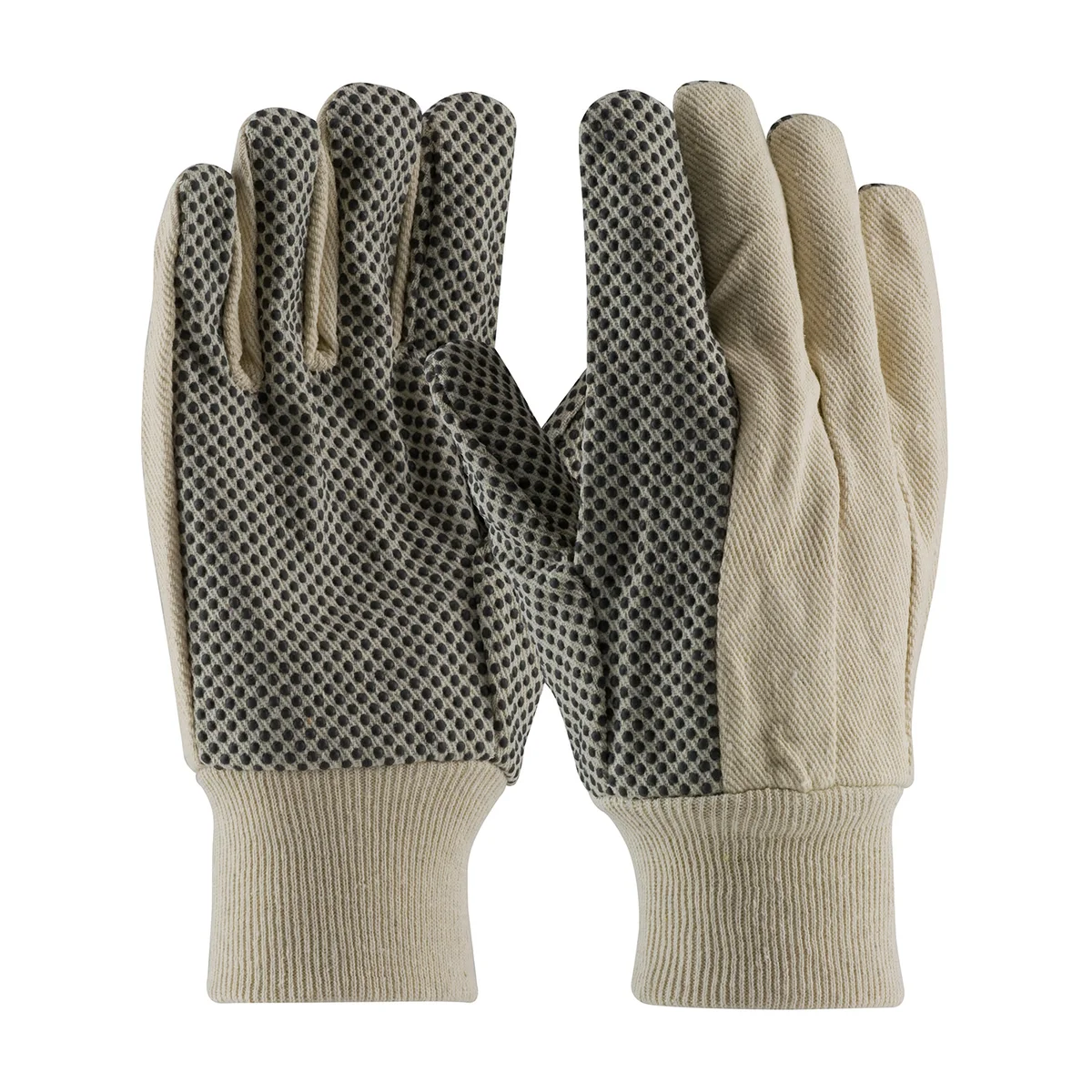 PIP® Premium Grade 100% Cotton Canvas Glove with PVC Dotted Grip on Palm, Thumb and Index Finger - 8 oz.