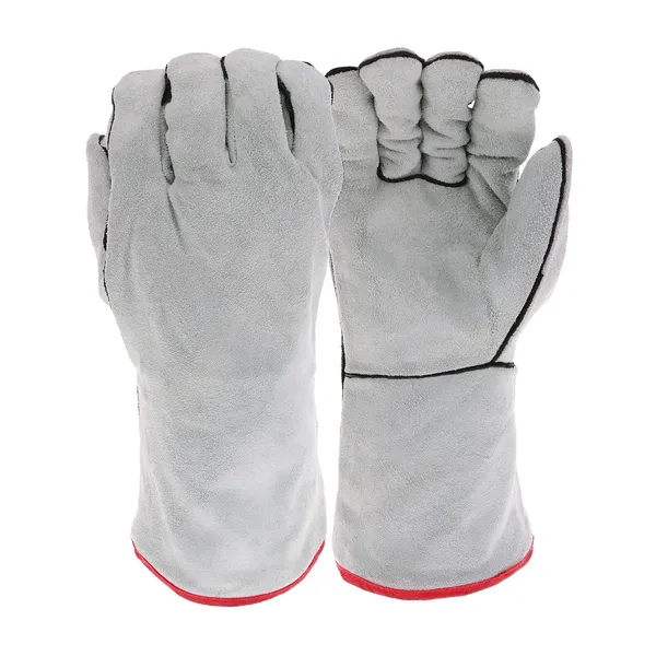 Economy Grade Split Cowhide Leather Welder';s Glove with Cotton Lining